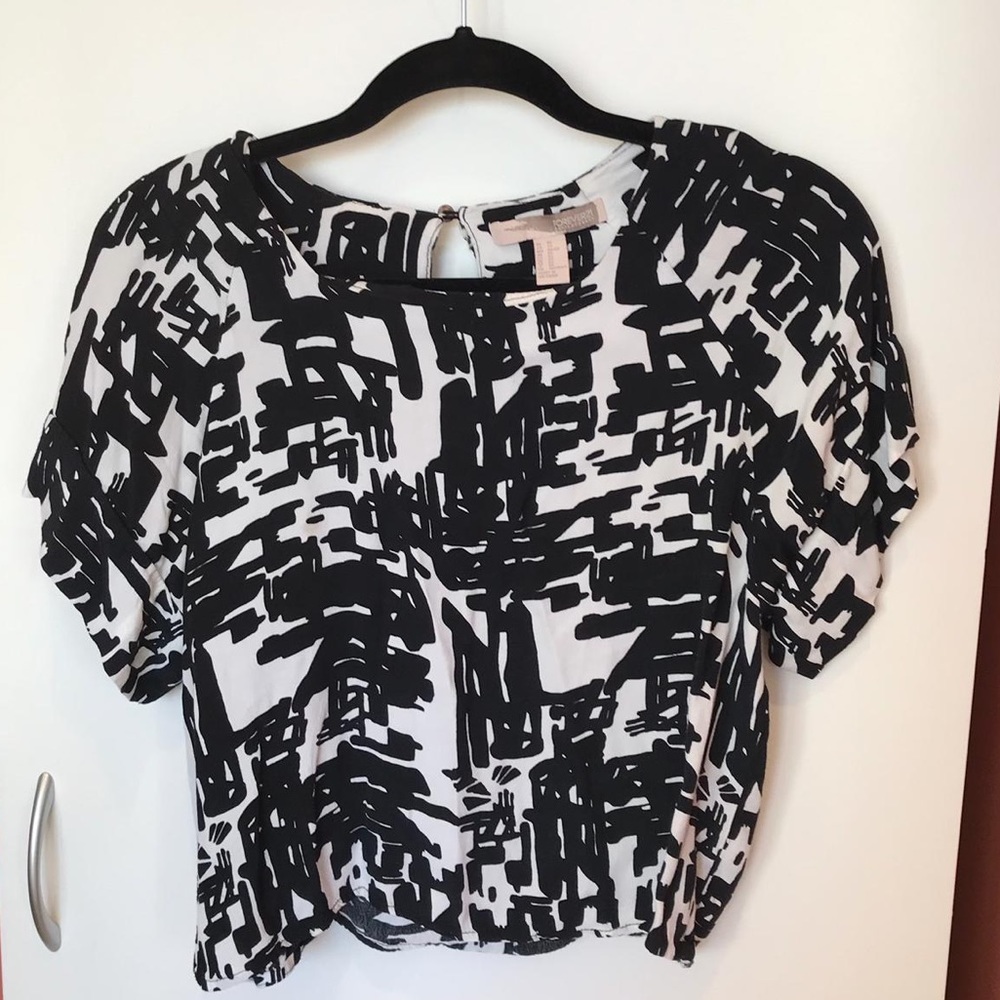 Forever 21, XS, Black and white patterned top